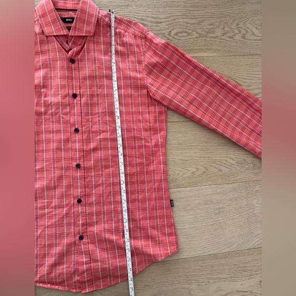 Men’s Hugo Boss Slim Long Sleeve Plaid Button Down Shirt Size Medium - Picture 9 of 11